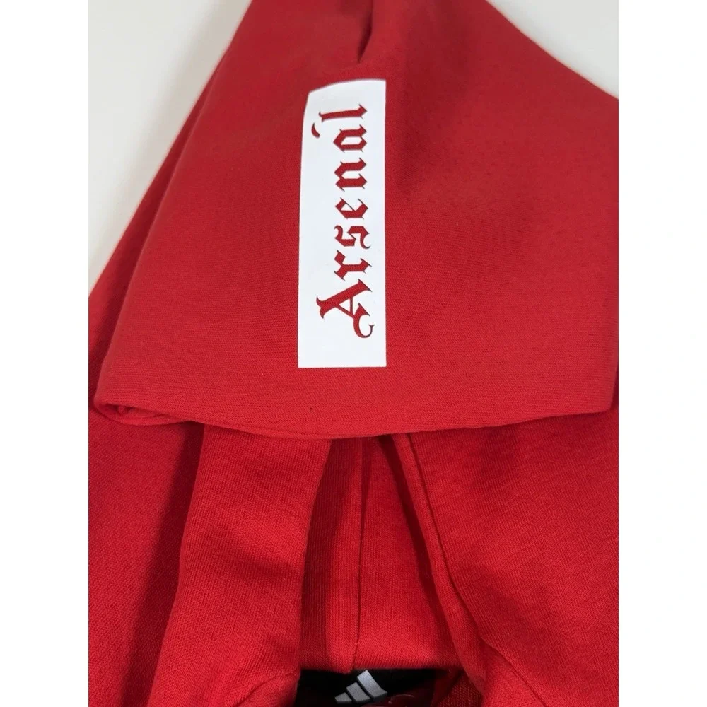 Adidas Arsenal FC Anthem Full Zip Jacket Mens L Red White Hooded JM9409 NWT $110